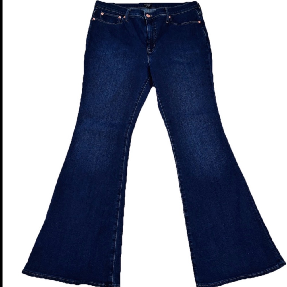 J. Crew Dark Wash Blue Flare Jeans - Picture 4 of 11